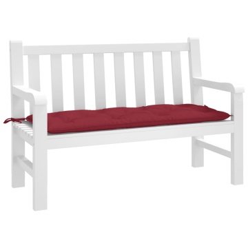 Pernă bancă de grădină, roșu vin, 120x50x7 cm, textil oxford - Img 1