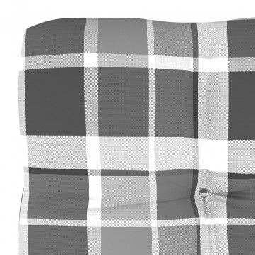 Pernă canapea din paleți, gri model carouri, 70x70x10 cm - Img 3