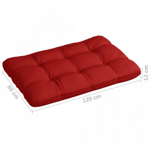 Pernă canapea din paleți, roșu, 120 x 80 x 12 cm, textil - Img 5