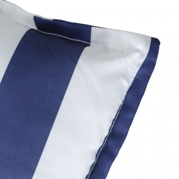 Pernă de bancă, dungi albastre și albe, 150x50x7 cm, textil - Img 6