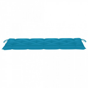 Pernă pentru bancă de grădină, albastru, 150x50x7 cm, textil - Img 3