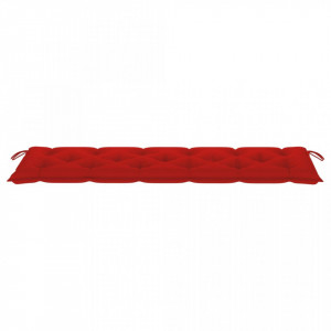 Pernă pentru bancă de grădină, roșu, 180x50x7 cm, textil - Img 3