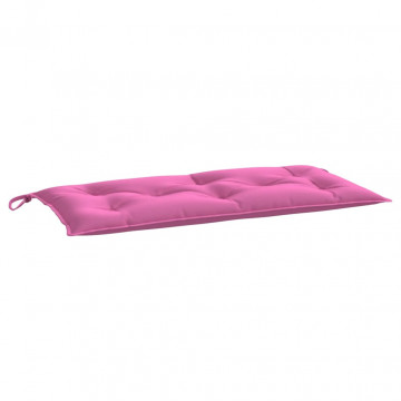 Pernă pentru bancă de grădină, roz, 110x50x7 cm, textil - Img 4