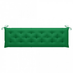 Pernă pentru bancă de grădină, verde, 180x50x7 cm, textil - Img 1