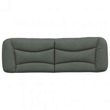 Pernă pentru tăblie de pat, gri închis, 140 cm, material textil - Img 8