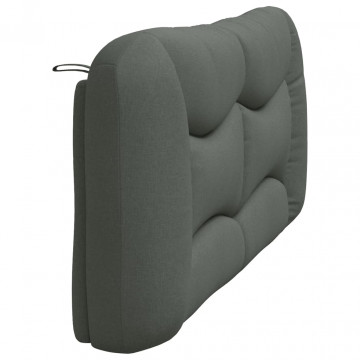 Pernă pentru tăblie de pat, gri închis, 180 cm, material textil - Img 5