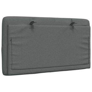 Pernă pentru tăblie de pat, gri închis, 90 cm, material textil - Img 5