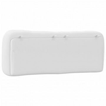 Pernă pentru tăblie pat, alb, 140 cm, piele artificială - Img 6