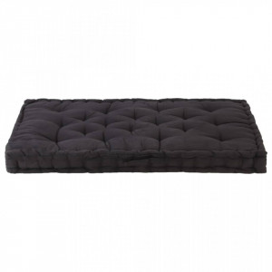 Pernă podea canapea din paleți, negru, 120 x 80 x 10 cm bumbac - Img 4