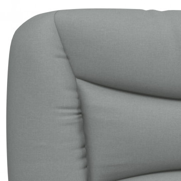 Pernă tăblie de pat, gri deschis, 100 cm, material textil - Img 7
