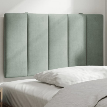 Pernă tăblie de pat, gri deschis, 90 cm, catifea - Img 1