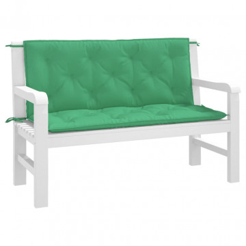 Perne bancă de grădină 2buc., verde,120x50x7cm, țesătură oxford - Img 3