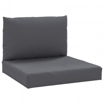 Perne canapea din paleți, 2 buc., antracit, material textil - Img 2