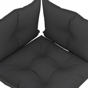 Perne de canapea din paleți, 3 buc., negru, material textil - Img 4