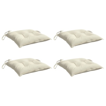 Perne de scaun, 4 buc., alb crem, 40x40x7 cm, textil oxford - Img 3