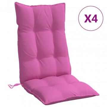 Perne de scaun cu spătar înalt, 4 buc, roz, țesătură Oxford - Img 2