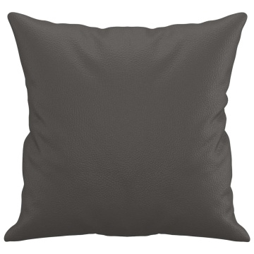 Perne decorative, 2 buc., gri, 40x40 cm, piele ecologică - Img 4