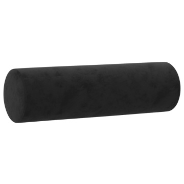 Perne decorative, 2 buc., negru, Ø15x50 cm, catifea - Img 3