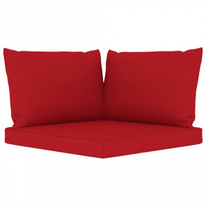 Perne pentru canapea din paleți, 3 buc., roșu, material textil - Img 2