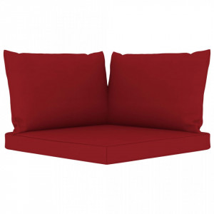 Perne pentru canapea din paleți, 3 buc., roșu vin, textil - Img 2