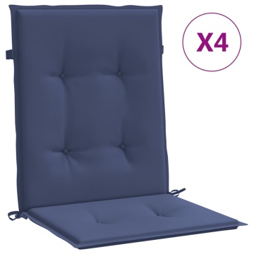 Perne pentru scaune cu spătar jos, 4 buc., bleumarin, textil - Img 2