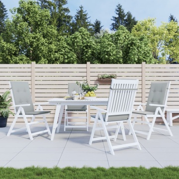 Perne scaun cu spătar înalt 4 buc. melanj gri 120x50x4cm textil - Img 3