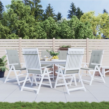 Perne scaun cu spătar înalt 6 buc. melanj gri 120x50x4cm textil - Img 3