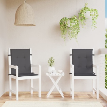 Perne scaun cu spătar mic, 2 buc., antracit, textil oxford - Img 1