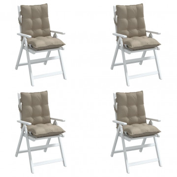 Perne scaun cu spătar mic, 4 buc., gri taupe, textil oxford - Img 3
