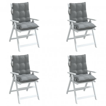 Perne scaun cu spătar mic, 4 buc., gri, textil oxford - Img 3