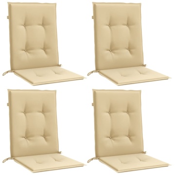 Perne scaun cu spătar mic, 4 buc. melanj bej 100x50x4 cm textil - Img 3