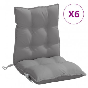 Perne scaun cu spătar mic, 6 buc., gri, textil oxford - Img 2