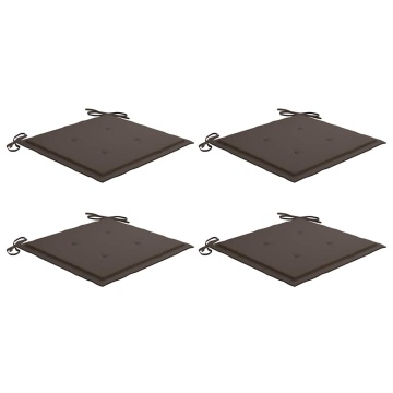 Perne scaune grădină 4 buc. gri taupe 40x40x3cm țesătură Oxford - Img 2