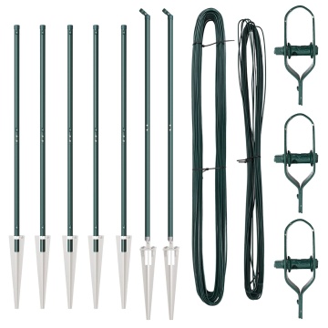 Picioare de gard cu știft 7 pcs Ø32 mm 140 cm Oțel galvanizat - Img 2