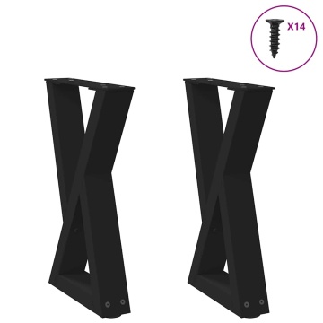 Picioare măsuță de cafea 2 buc Negru 38x(42-43,3) cm Oțel - Img 1