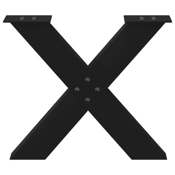 Picioare măsuță de cafea în formă de X 2 buc Negru Oțel - Img 8