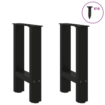 Picioare măsuță de cafea Negru 2 buc 28x(42-43) cm Oțel - Img 3
