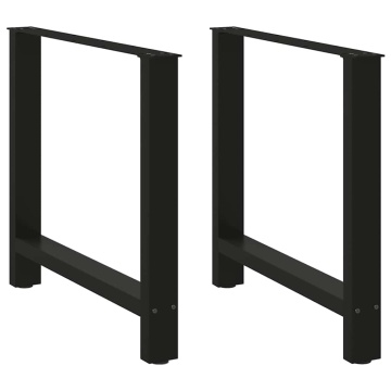 Picioare măsuță de cafea Negru 2 buc 70x(72-73) cm Oțel - Img 2
