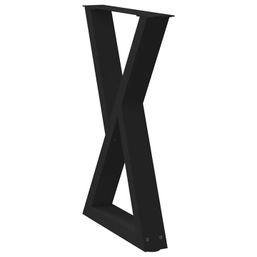 Picioare pentru masă 2 buc Negru 60x(72-73,3) cm Oțel - Img 4