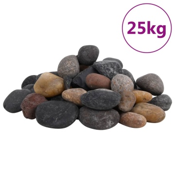 Pietricele lustruite, 25 kg, culori mixte, 5-8 cm - Img 1