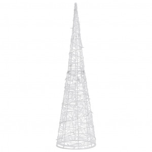 Piramidă decorativă acrilică con lumină LED alb rece 120 cm - Img 4