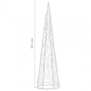 Piramidă decorativă acrilică con lumină LED alb rece 60 cm - Img 6