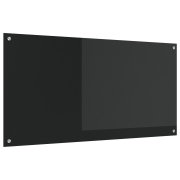 Placă Backsplash Neagră pentru Bucătărie 120x60x0,6 cm din Sticlă Temperată - Img 2