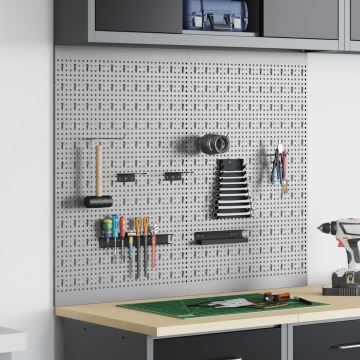 Plăci de fixare 2 buc cu 8 Accesorii Gri 50x80 cm Oțel - Img 3