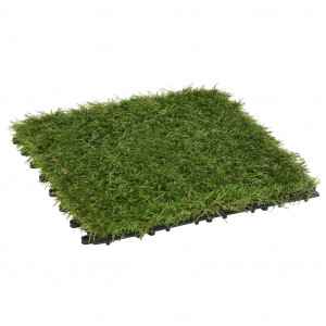 Plăci de iarbă artificială, 11 buc, verde, 30x30 cm - Img 4