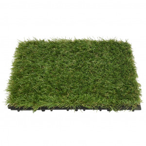 Plăci de iarbă artificială, 11 buc, verde, 30x30 cm - Img 8