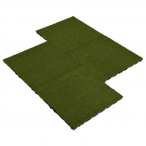Plăci de iarbă artificială, 4 buc., 50x50x2,5 cm cm, cauciuc - Img 3
