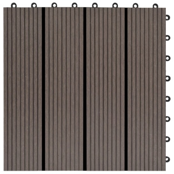 Plăci de pardoseală, 22 buc., maro închis, 30x30 cm, WPC, 2 mp - Img 6