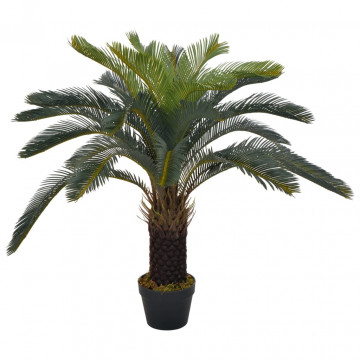 Plantă artificială palmier cycas cu ghiveci, verde, 90 cm - Img 1