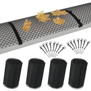 Plasă de jgheab cu cleme, 4 buc., 1,08 ㎡, HDPE - Img 1